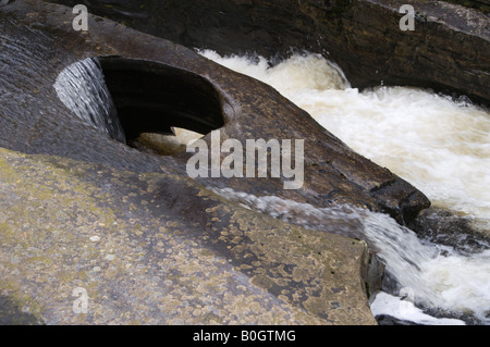 Devil's Punch Bowl, on the River Quoich near Braemar, Deeside, North East Scotland. Stock Photo