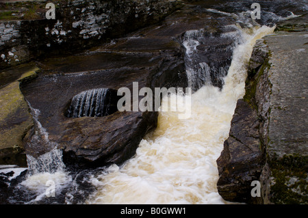 Devil's Punch Bowl, on the River Quoich near Braemar, Deeside, North East Scotland. Stock Photo