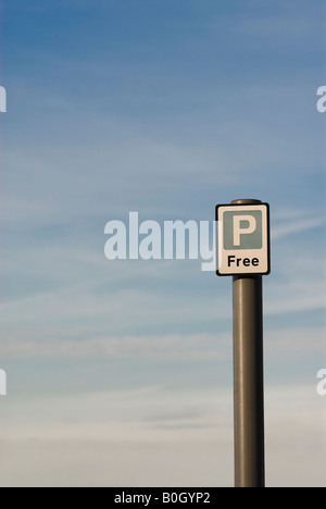 Free parking sign in London, UK Stock Photo