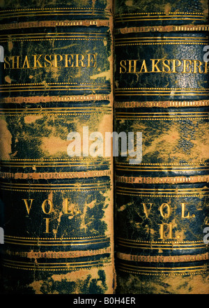 Two Volume Edition of the Works of Shakespeare as SHAKSPERE 1874 Imperial Edition ed Charles Knight published by Virtue London Stock Photo