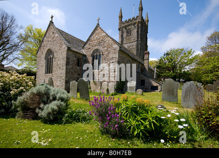 Parish Church at Madron, near Penzance, Cornwall, England, UK Stock Photo