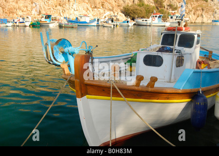 Vathi Harbor, Isle of Kalymnos, Dodecanese Islands, Aegean Sea, Greece Stock Photo