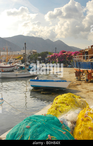 Vathi Harbor, Isle of Kalymnos, Dodecanese Islands, Aegean Sea, Greece Stock Photo