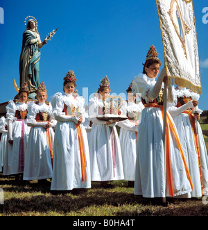 Corpus Christi procession in Kastelruth, Province of Bolzano-Bozen, Italy Stock Photo