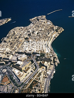 Valletta, aerial view, historic centre, Mediterranean, Malta Stock Photo