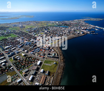 Aerial shot of Reykjavík, Iceland Stock Photo