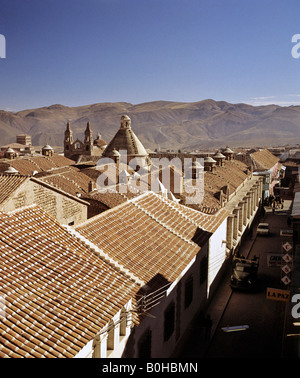 Rooftops and cathedral, Potosi, Bolivia Stock Photo