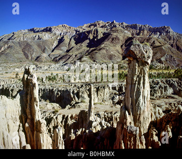Rock formations in the Valle de la Luna Valley near La Paz, Bolivia Stock Photo