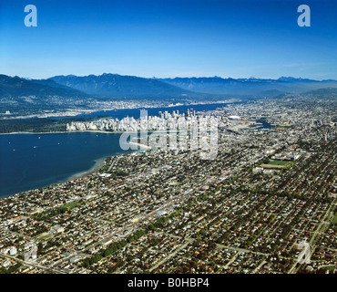 Vancouver, aerial view, city centre with Stanley Park, British Columbia, Canada Stock Photo