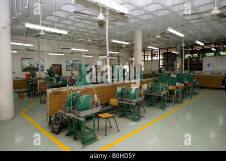 Factory, machines used for the production of jade figures and jewellery at the Singapore GEMS + Metals Co. PTE Ltd., Singapore, Stock Photo