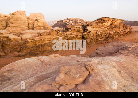 Rock formations in the desert, Wadi Rum, Jordan, Middle East Stock Photo