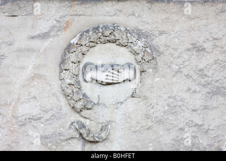 Gravestone detail, Alter Suedfriedhof, old cemetery in the south of Munich, Bavaria, Germany Stock Photo