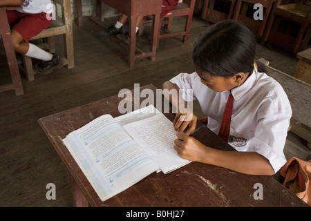 Village school in Tanjung Harapan, Central Kalimantan, Kalimantan Tengah, Borneo, Indonesia, Asia Stock Photo