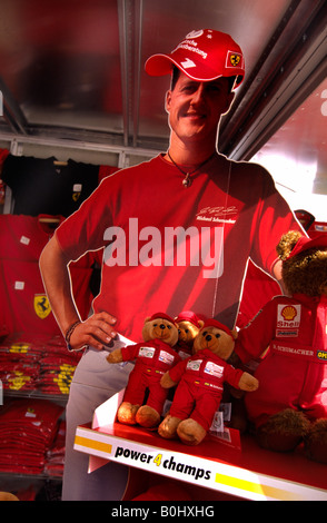 Ferrari merchandise,  for sale at the 2003 Spanish F1 Grand Prix. Circuit de Catalonia, Montmeló, Barcelona, Spain. Stock Photo