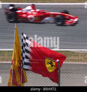 Michael Shumacher winning the 2003 Spanish F1 Grand Prix. Circuit de Catalonia, Montmeló, Barcelona,  Spain. Stock Photo