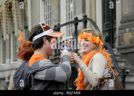 Queens Day 2008 celebration Amsterdam Holland Stock Photo