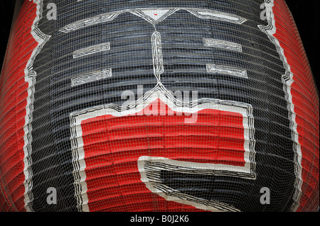 Detail of large red lantern at SensoJi temple in Asakusa Tokyo Japan 2008 Stock Photo