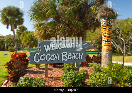Cocoa Beach Welcome sign Cocoa Beach Florida USA Stock Photo - Alamy
