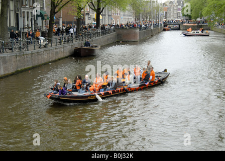 Queens Day 2008 celebration Amsterdam Holland Stock Photo