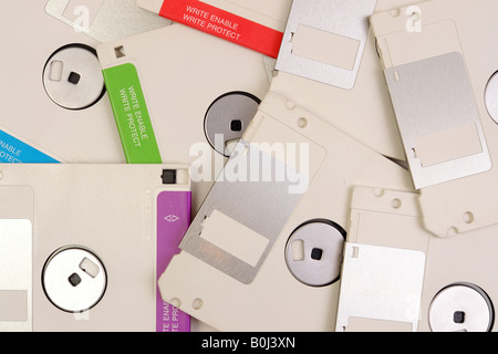 Background of floppy disk pile Stock Photo