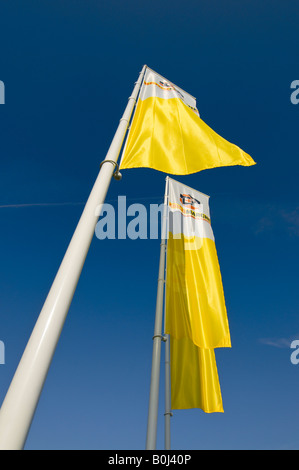 Bricomarché D-I-Y store banners, sud-Touraine, France. Stock Photo