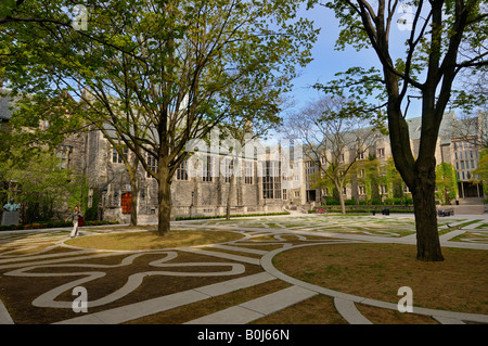 Inner courtyard of University of Trinity College at University of Toronto in Spring Stock Photo