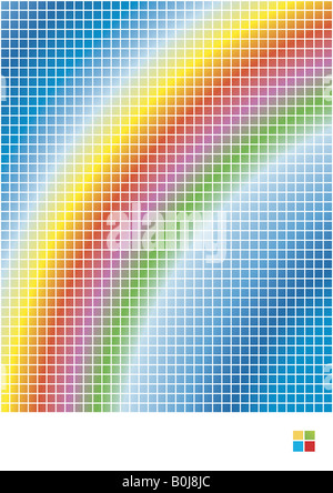 Vector illustration of a colorful rainbow with squared patterns Stock Photo