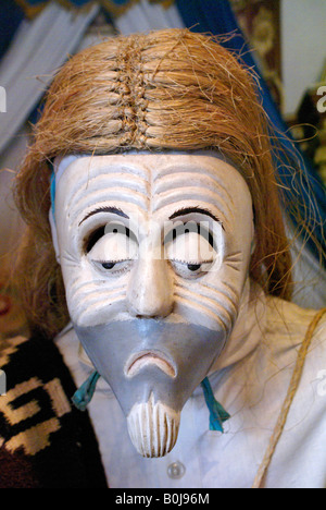 Viejito or old man mask from the state of Michoacan, National Museum of Anthropology in Chapultepec Park, Mexico City Stock Photo