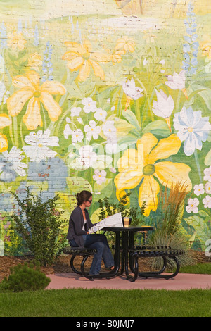 Bozeman History Mural Bozeman Montana USA Stock Photo