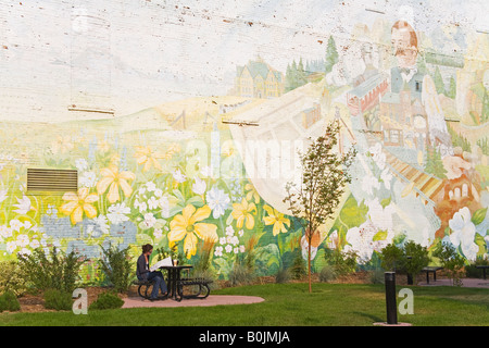 Bozeman History Mural Bozeman Montana USA Stock Photo