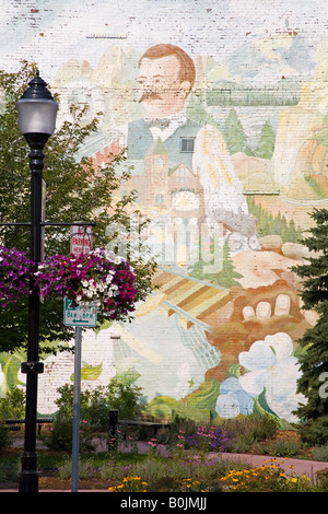 History Mural Bozeman Montana USA Stock Photo