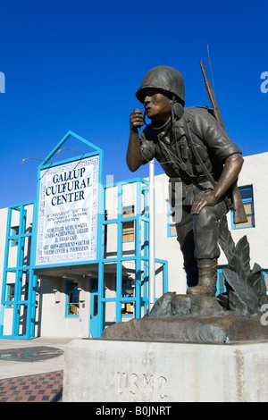 Navajo Code Talker Monument Gallup Cultural Center Historic Route 66 Gallup New Mexico USA Stock Photo