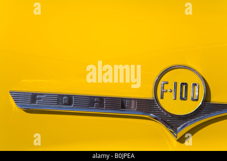 Badge on 1956 Ford F 100 Pickup Truck Stock Photo