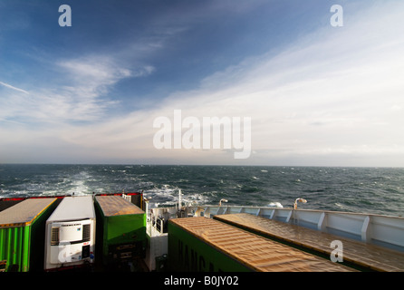 Trucks onboard TallinkSilja Superfast ferry operating between Helsinki and Rostock on Baltic sea Stock Photo