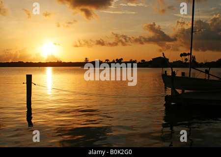 Sunrise on Boca Ceiga Bay Madeira Beach Florida Stock Photo