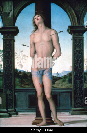 'St Sebastian', c1470-1523. Artist: Perugino Stock Photo