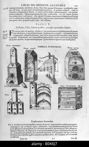 Furnaces, 1678. Artist: Athanasius Kircher Stock Photo