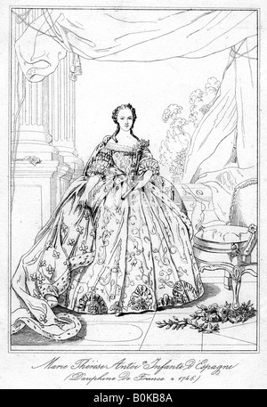 Maria-Teresa of Spain, daughter of King Philip V of Spain, (1726-1746). Artist: Unknown Stock Photo