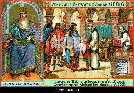Episodes in the history of Belgium up until the 13th century: Charlemagne, (c1900). Artist: Unknown Stock Photo