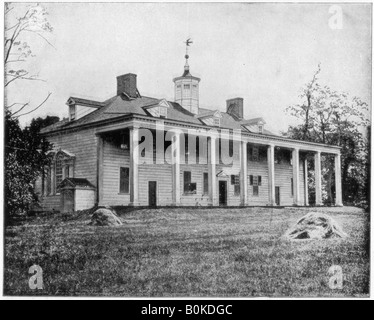 George Washington's home, Mount Vernon, Virginia, late 19th century. Artist: John L Stoddard Stock Photo