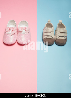 Two Pairs of Baby Shoes Stock Photo