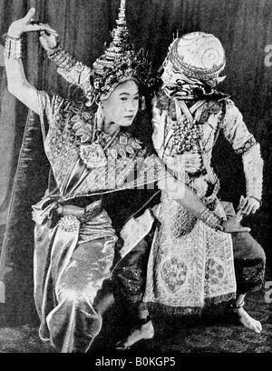 Burmese dancers, 1936. Artist: Fox Stock Photo