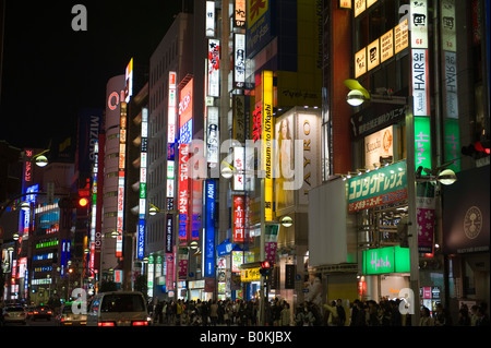 Tokyo, Japan. The neon lights of Shinjuku. The opening sequence of the movie 'Lost in Translation' was set here Stock Photo