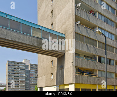 A view of one of the tower blocks on the infamous Ferrier estate in Kidbrooke, London. Stock Photo