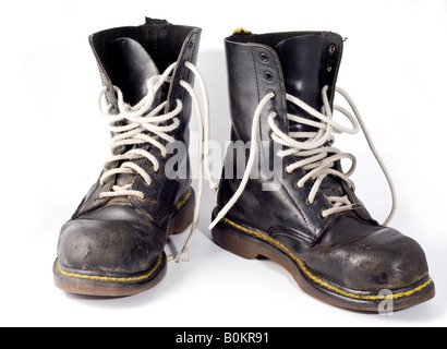 A pair of old weathered boots Stock Photo