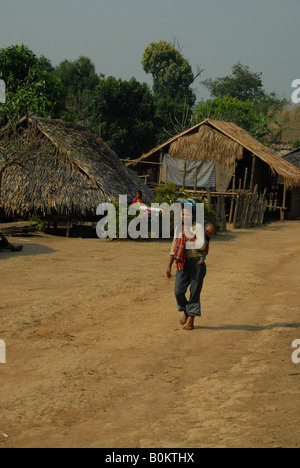 Wah minority people at their village, thai bermese border, maehongson, north of thailand Stock Photo