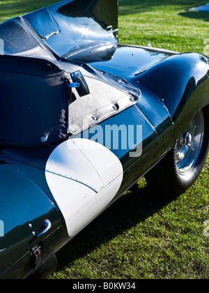 classic jaguar d type soft top convertible drophead formula one f1 racing car auto automobile Stock Photo