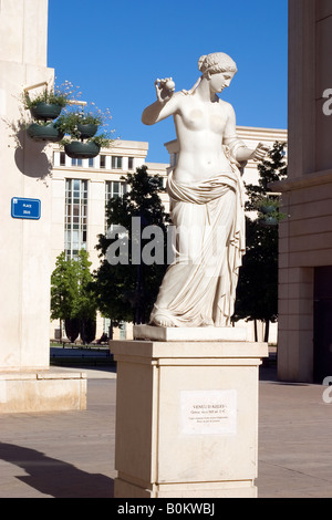 Zeus place, statue of the Venus d'Arles, Antigone district, Montpellier, France Stock Photo