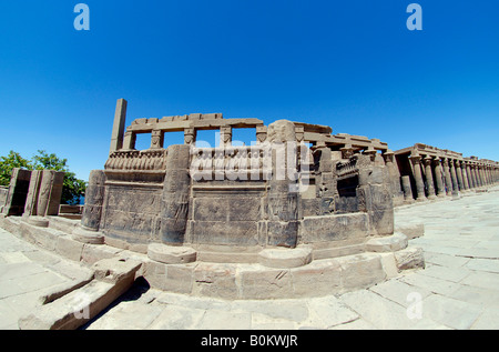 View of the Temple of Isis complex on the Island of Philae near Aswan Egypt Stock Photo