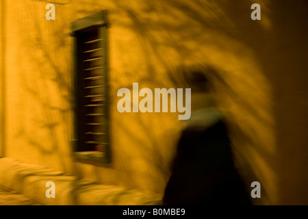 Old adobe architecture, santa fe Stock Photo